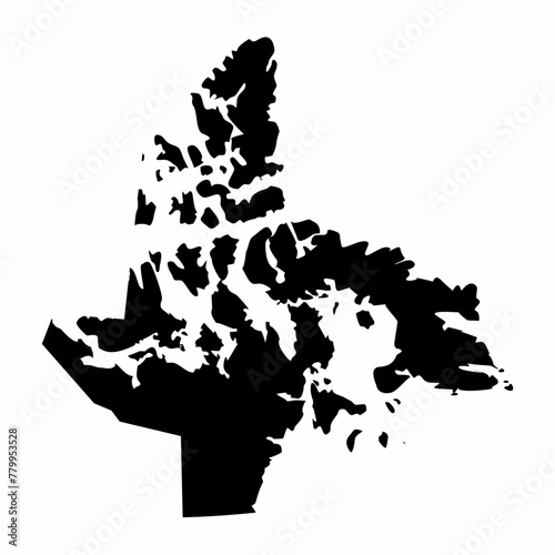 Obraz na płótnie Nunavut territory dark silhouette map w salonie