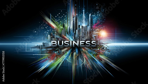 business text and abstract background