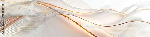 Luxury gold banner. Elegant white background with golden lines and waves for design