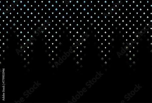 Dark blue, yellow vector texture with playing cards.