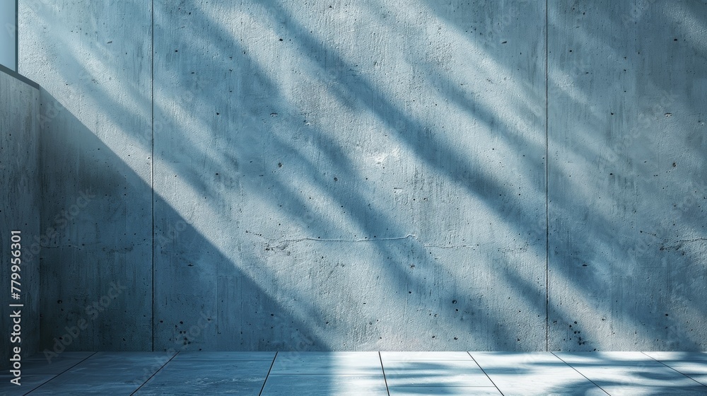 light blue background Shadows and light from the window on the cement wall light blue background Shadows and light from the window on the cement wall