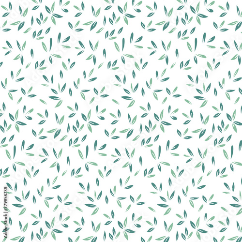 Seamless flowewrs and leaves pattern. Vector illustration