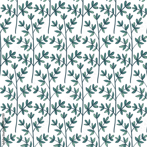 Seamless flowewrs and leaves pattern. Vector illustration