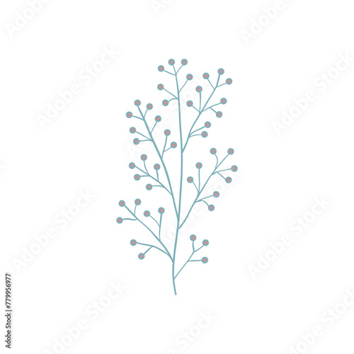 Green curved sprout with silhouette leaf. Icon Isolated on white.