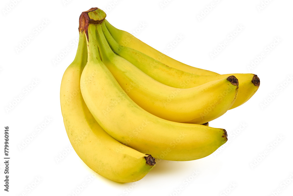 Bunch of ripe bananas isolated on white background