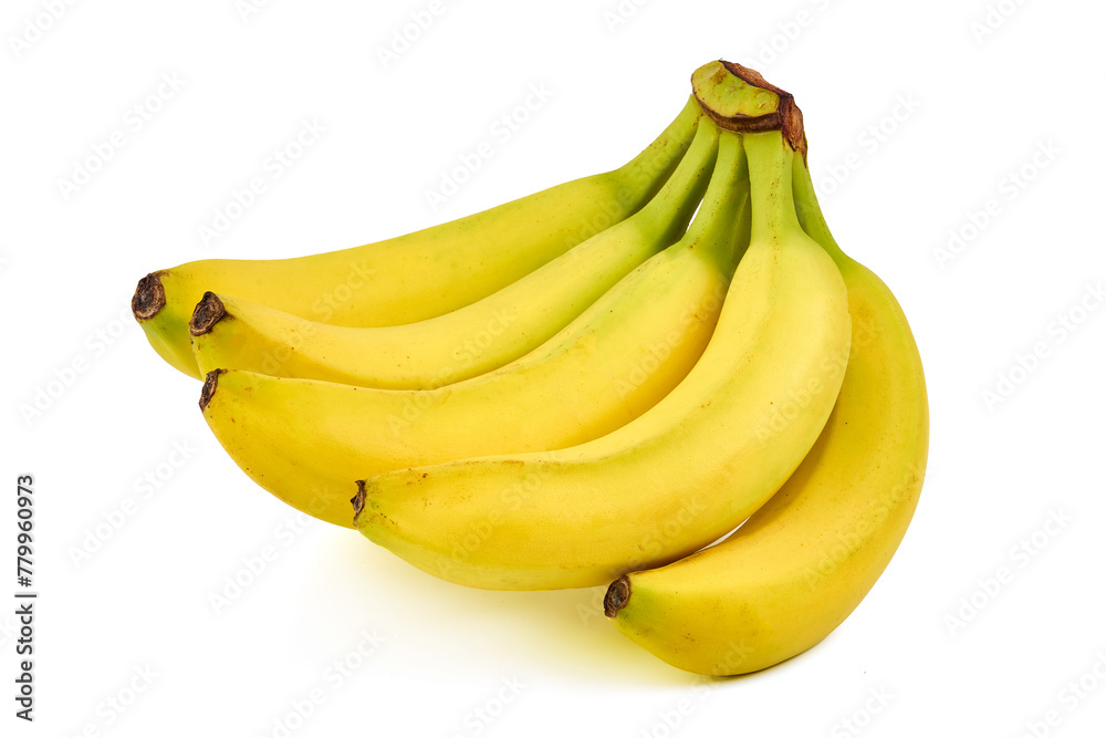 Bunch of ripe bananas isolated on white background