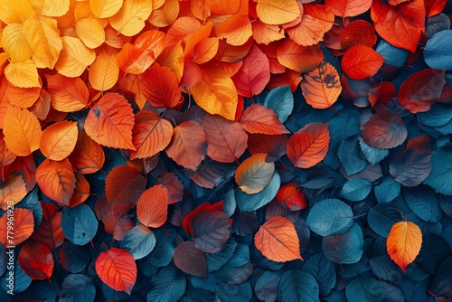 An autumm color leaves textured background 