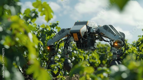 A robotic pruning system, showcasing the technology's ability to improve crop health and reduce labor costs,