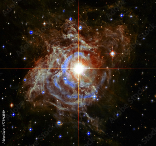 Fototapeta Naklejka Na Ścianę i Meble -  Cepheid Variable Star RS Puppis. Digital enhancement of an image by NASA