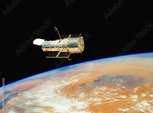 Fototapeta Naklejka Na Ścianę i Meble -  Hubble Telescope, space instrument. Digital enhancement of an image by NASA