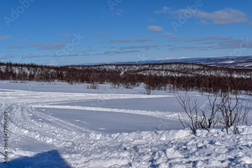 Winter landscape in Pallas Yllastunturi National Park, Lapland
