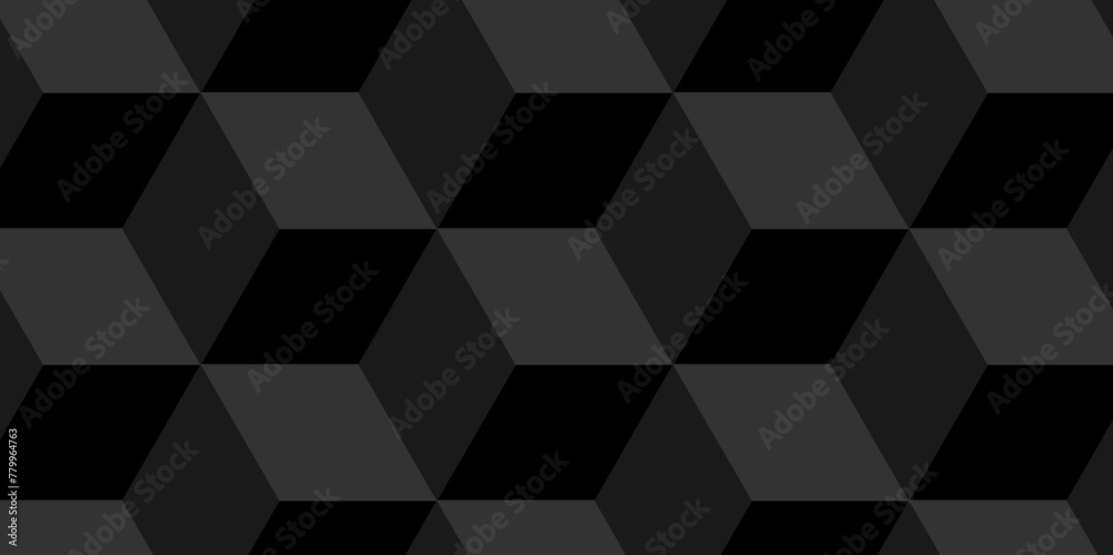 Abstract cubes geometric tile and mosaic wall or grid backdrop hexagon technology wallpaper background. Black and gray geometric block cube structure backdrop grid triangle texture vintage design. Abstract cubes geometric tile and mosaic wall or grid backdrop hexagon technology wallpaper background. Black and gray geometric block cube structure backdrop grid triangle texture vintage design.