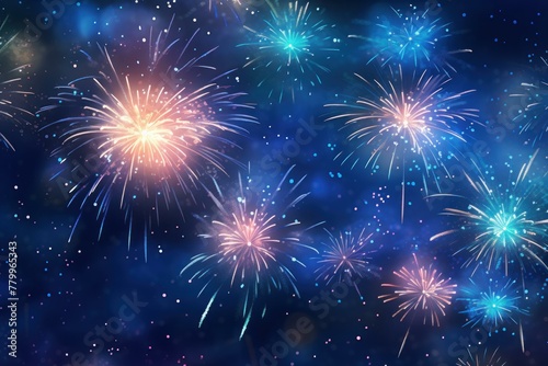 Dazzling Sparkler newyear background. Fun energy. Generate Ai