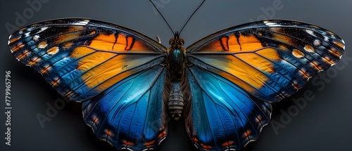 Highly detailed isolated graphic resource of a turquoise blue orange and black butterfly. Concept Butterfly, Turquoise, Orange, Black, Isolated, Detailed