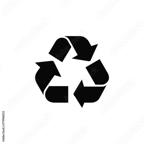 Recycle symbol vector black cycle on a white background. Recycle sign. Recycle symbol clip.
