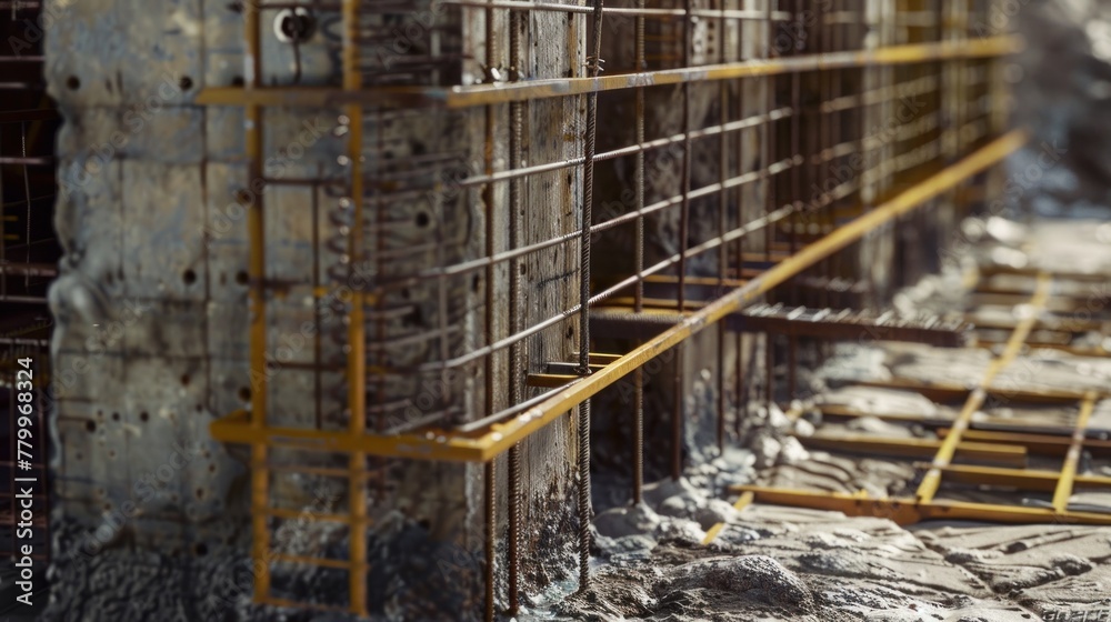 Design a captivating image showcasing the intricate details of foundation construction, Design a captivating image showcasing the intricate details of foundation construction,