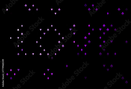 Dark purple vector pattern with symbol of cards.