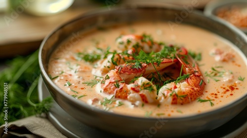 Dishes of Iceland: Lobster meat soup. 