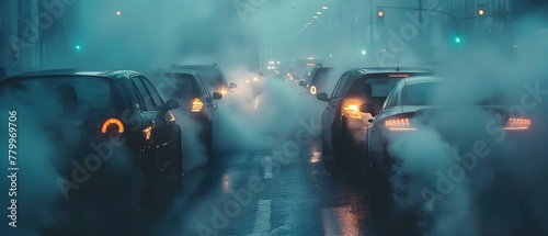 Urban Haze: Traffic Congestion and Air Pollution. Concept Urban Haze, Traffic Congestion, Air Pollution © Ян Заболотний