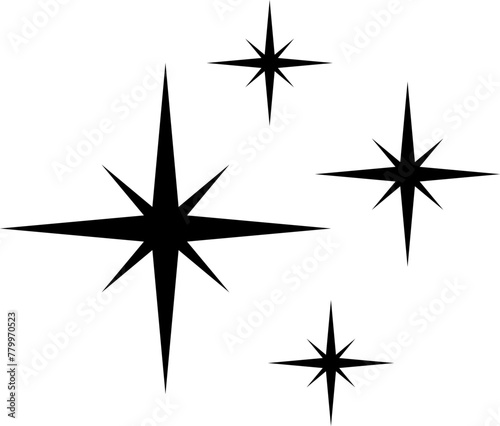 Star icons. Gold Star or favorite flat icon for apps and websites. Rating Star icon. Star vector collection. Modern simple stars. Vector illustration.