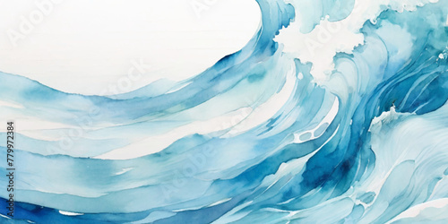 Abstract wavy water ocean background. Abstract ocean splashing waves. photo