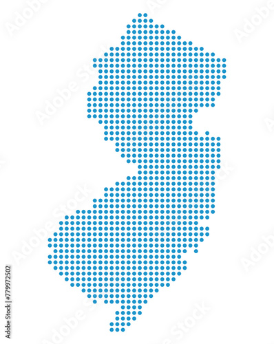 Map of New Jersey state from dots