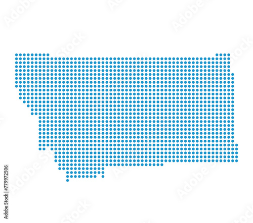 Map of Montana state from dots