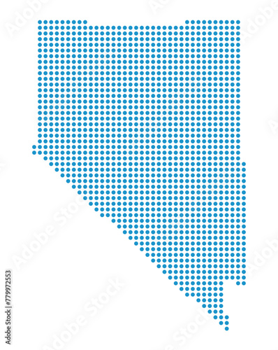 Map of Nevada state from dots