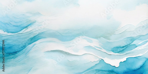 Abstract vector ocean wave soft blue and white background. Water  ocean wave white and soft blue aqua, teal texture. © Vactor Viky