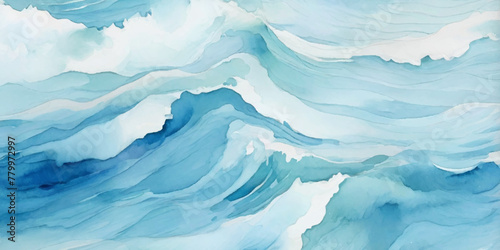 Sea water ocean wave vector background. Blue water ocean sea wave seamless background. Water ocean wave white and soft blue aqua, teal texture.