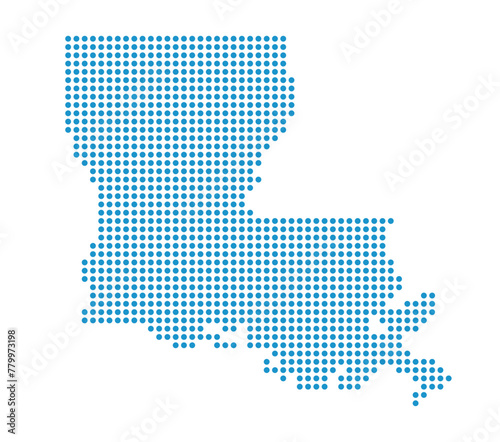 Map of Louisiana state from dots