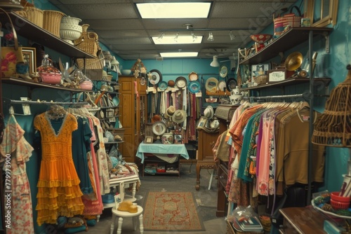 Interior of a thrift shop