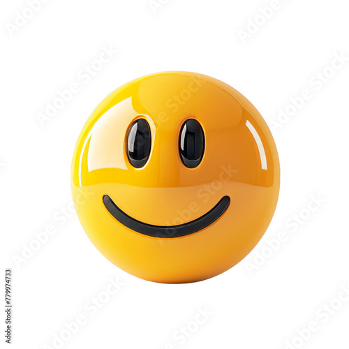 Model design render of a cheerful emojis. Isolated on transparent background.