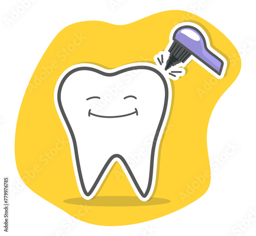 Teeth care treatment concepts. Healthy happy teeth. Vector illustration