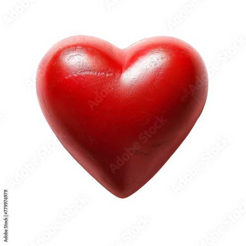 Red heart card. Isolated on transparent background.