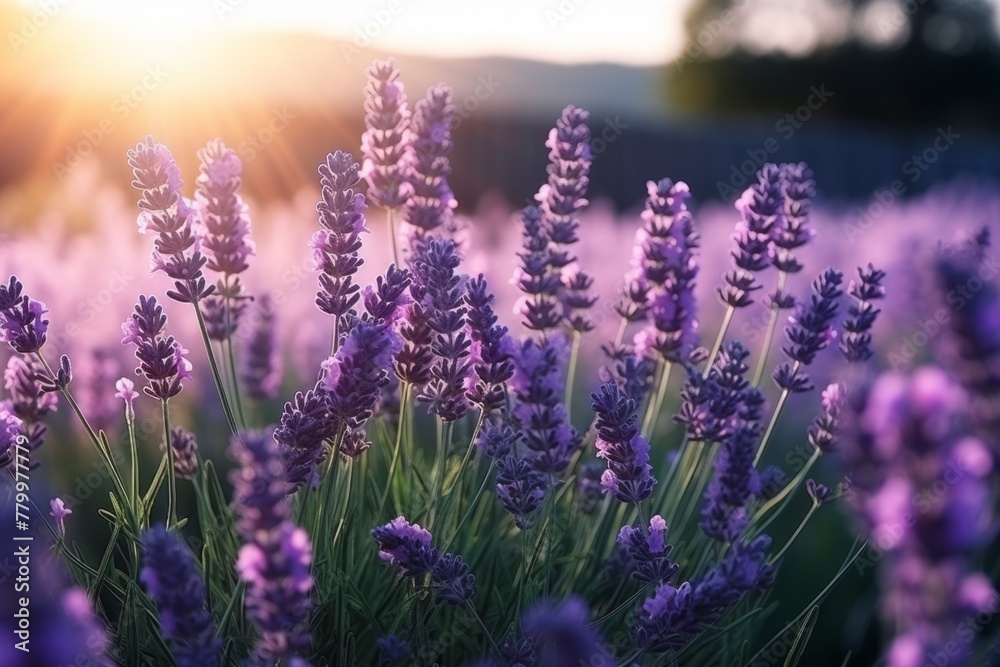 Fototapeta premium Southern France Italy lavender Provence field blooming violet flowers aromatic purple herbs plants nature beauty perfume aroma summer garden blossom botanical scent fragrance meadow rustic country