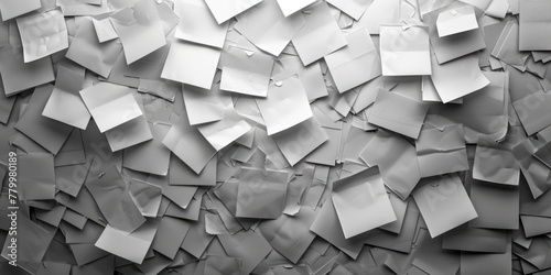 A pile of white paper with many pieces of paper scattered around. The paper is crumpled and torn, giving the impression of chaos and disorganization