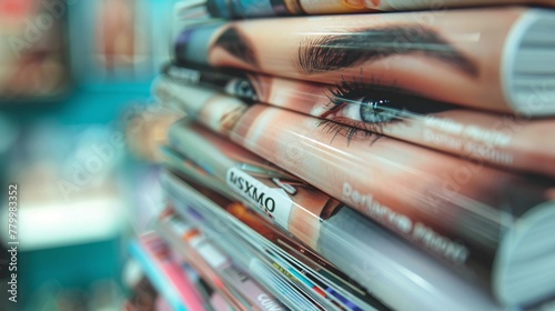 Stack of different magazines photo