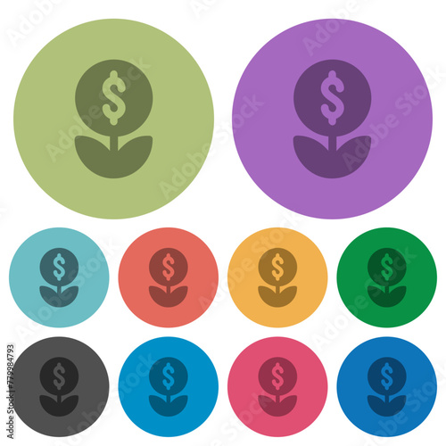 Money plant solid color darker flat icons