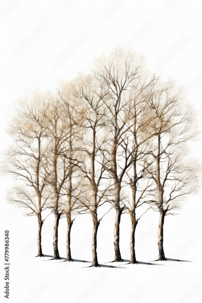 trees in white background trees in white background
