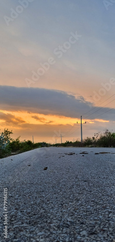 Concept shot of the road in the rural village. Concept
