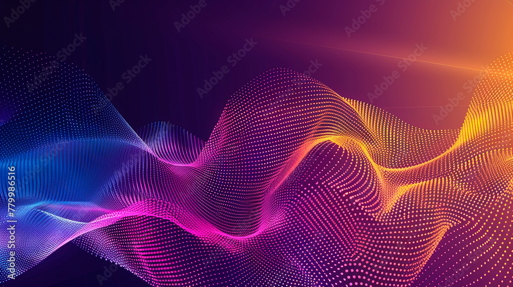 Fototapeta premium abstract background of colorful particles with waves.
