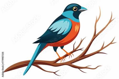 bird-on-a-bare-branch-vector-on-white-background