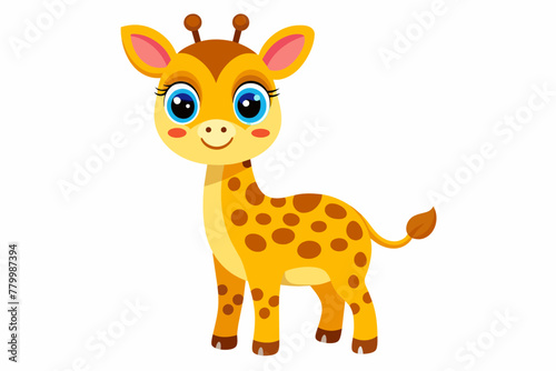 cute-giraffe-with-blue-eyes-on-white-background