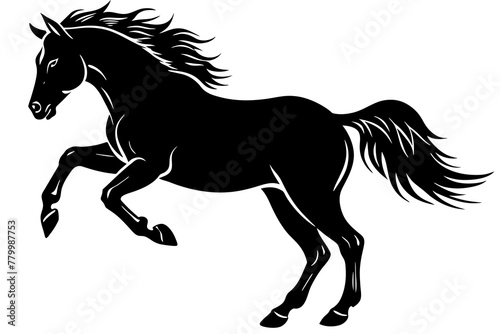 horse-silhouette-jump vector illustration 
