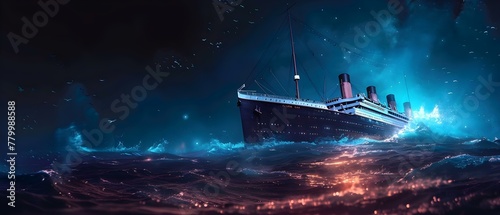Titanic's Final Nocturne - A Minimalist Tribute. Concept History, Titanic, Music, Tribute, Minimalist photo