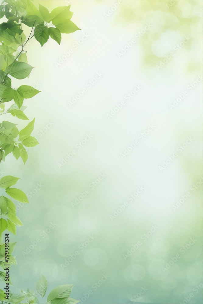 Green leaves on a blurred background in watercolor style, perfect for a natural, organic feel. Green leaves on a blurred background in watercolor style, perfect for a natural, organic feel.