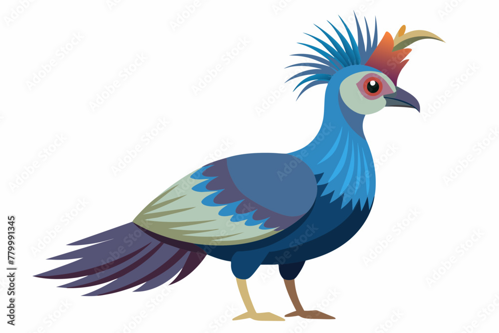 victoria crowned pigeon vector illustration