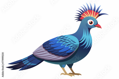 victoria crowned pigeon vector illustration