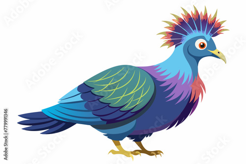 victoria crowned pigeon vector illustration